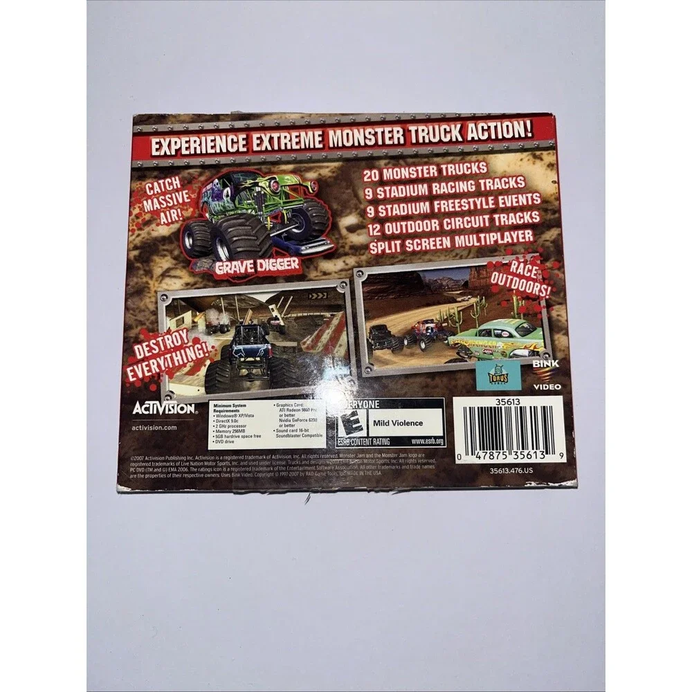 Monster Jam PC Game Monster Truck Activision in Slipcover 2007